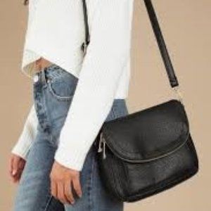 Black Leather Crossbody Bag